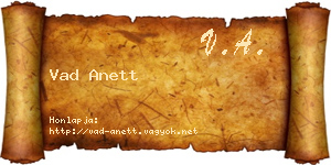 Vad Anett névjegykártya