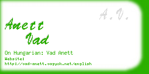 anett vad business card